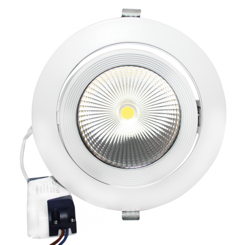  WHITE LED RECESSED MOVABLE LUMINAIRE 30W 3000K 60° 2400LM 230V Ra80