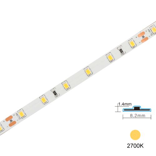 LED STRIP 60L 24VDC 6W 2700K 8mm IP65H CRI90