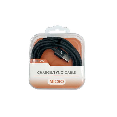 Charging Cable 2m micro USB Black