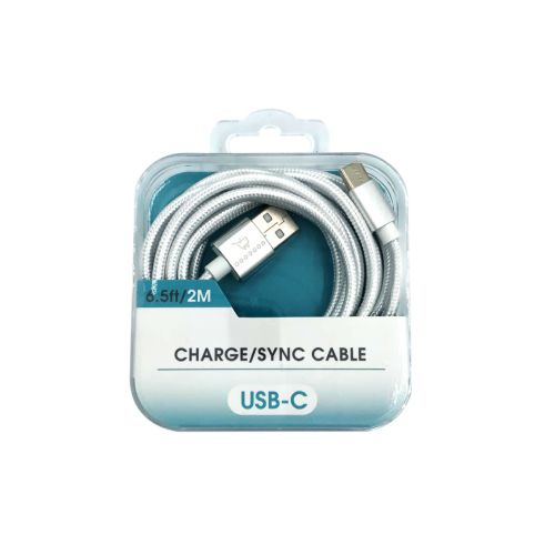 Charging Braided Cable 2m Type C Silver