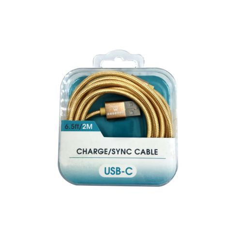 Charging Braided Cable 2m Type C Gold