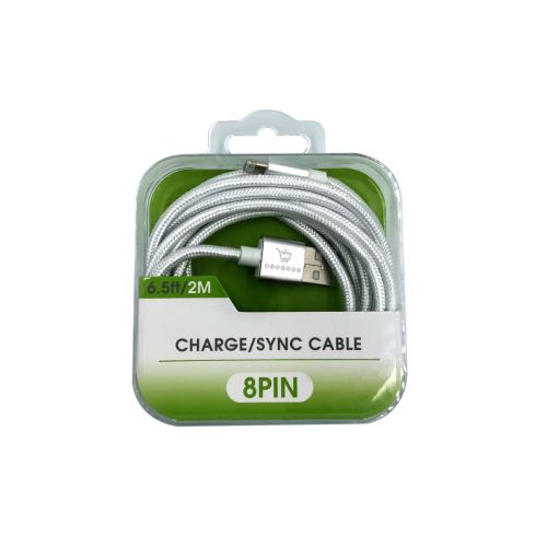 Charging Braided Cable 2m I-Phone Silver