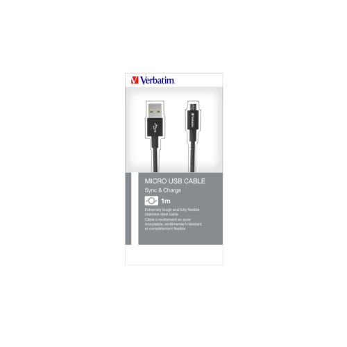 CABLE Micro B USB Cable Sync & Charge 1m BL