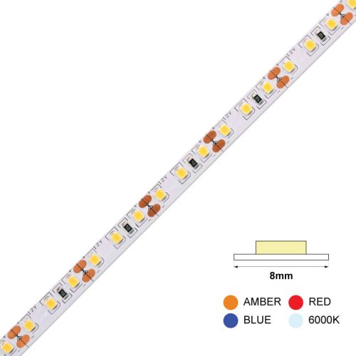 LED LIGHT STRIP VALUE 120L 24V 9.6W IP65 AMBER