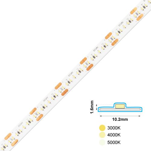 LED STRIP 280L 24VDC 19.2W 5000K 10mm IP65H CRI95